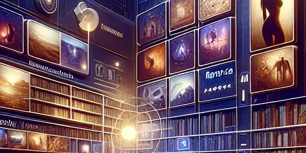 A modern digital library interface showcasing adult entertainment categories with vibrant thumbnails and an inviting atmosphere.
